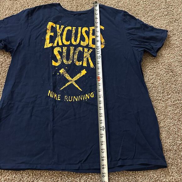 Nike Running Navy "Excuses Suck" Short Sleeve Graphic Nike Tee- 2XL - Picture 4 of 7